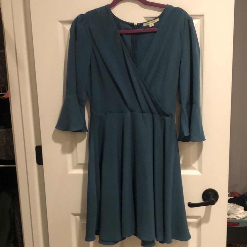 Teal flowy dress